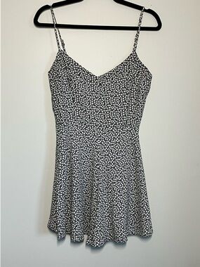 Zara Romper Adjustable Spaghetti Straps Black Mini Floral Print Womens Size M